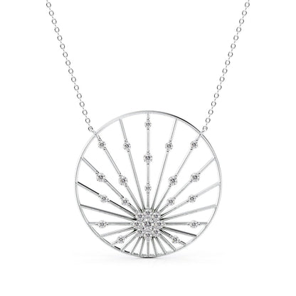 0.65 CT Round Shape Moissanite Sunrise Necklace