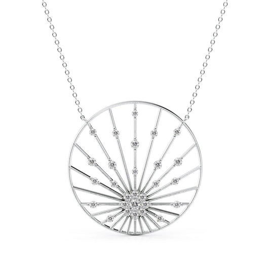 0.65 CT Round Shape Moissanite Sunrise Necklace