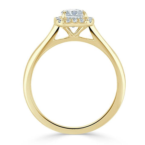 1.0 CT Radiant Cut Halo Moissanite Engagement Ring 6