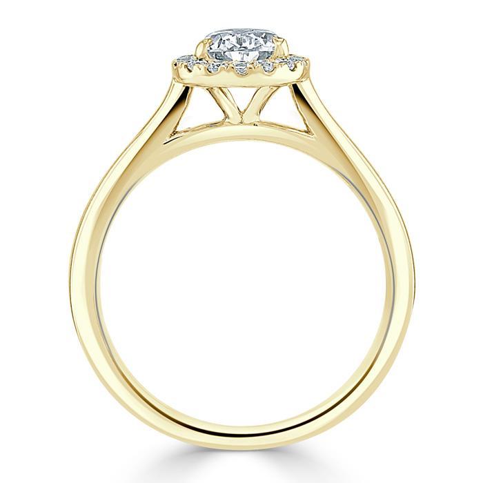 1.0 CT Pear Cut Halo Moissanite Engagement Ring 7