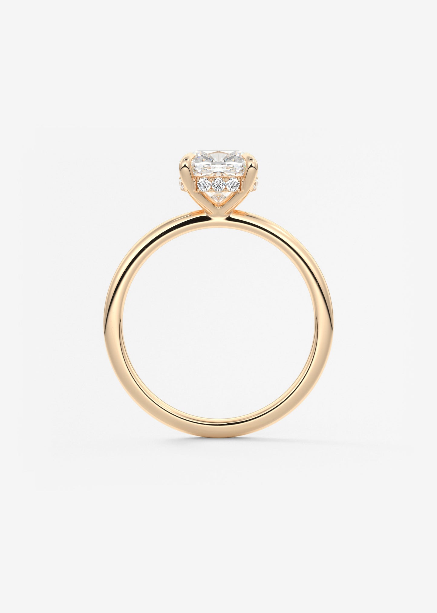 Cushion Hidden Halo Lab Grown Diamond Engagement Ring