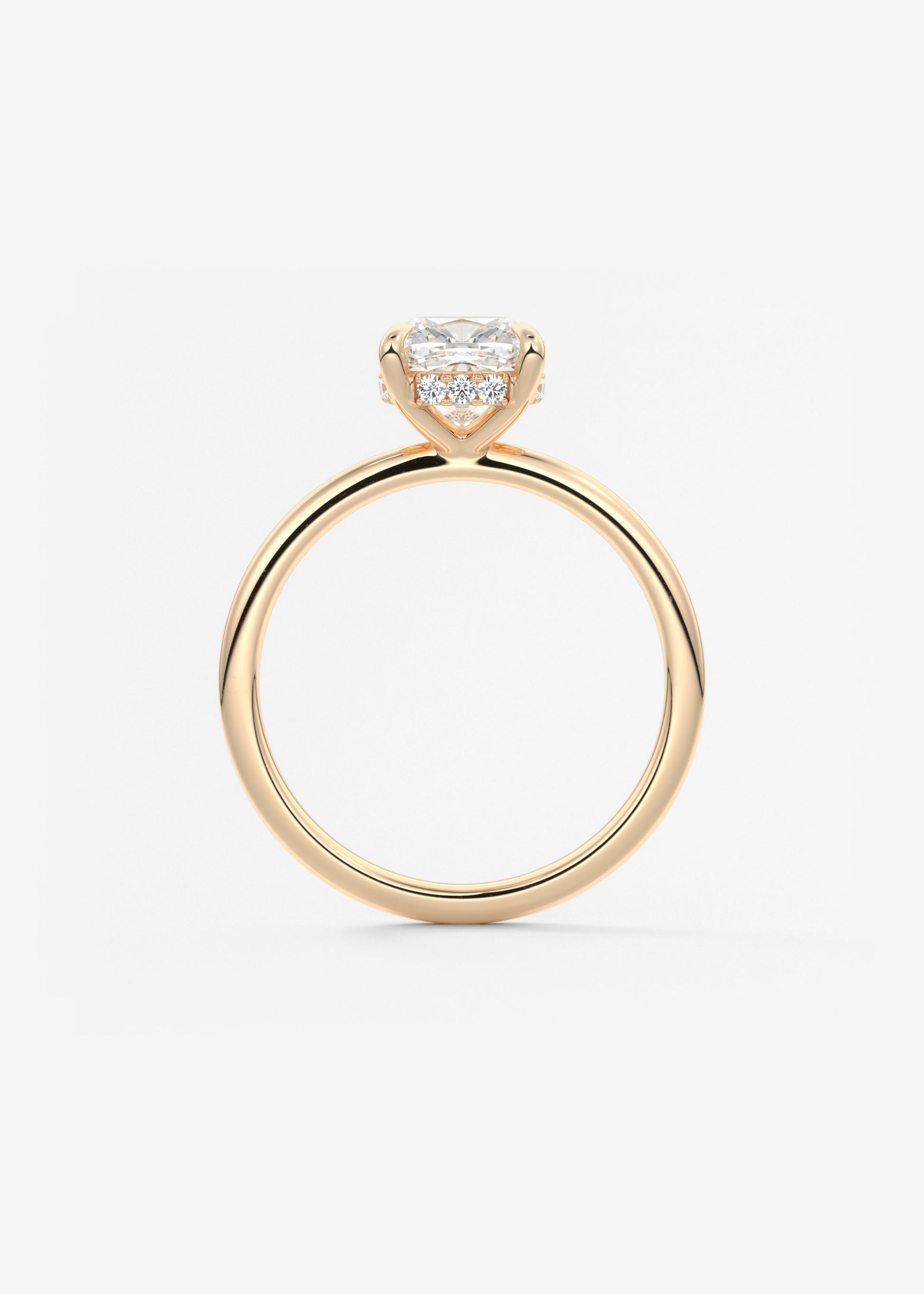 Cushion Hidden Halo Lab Grown Diamond Engagement Ring