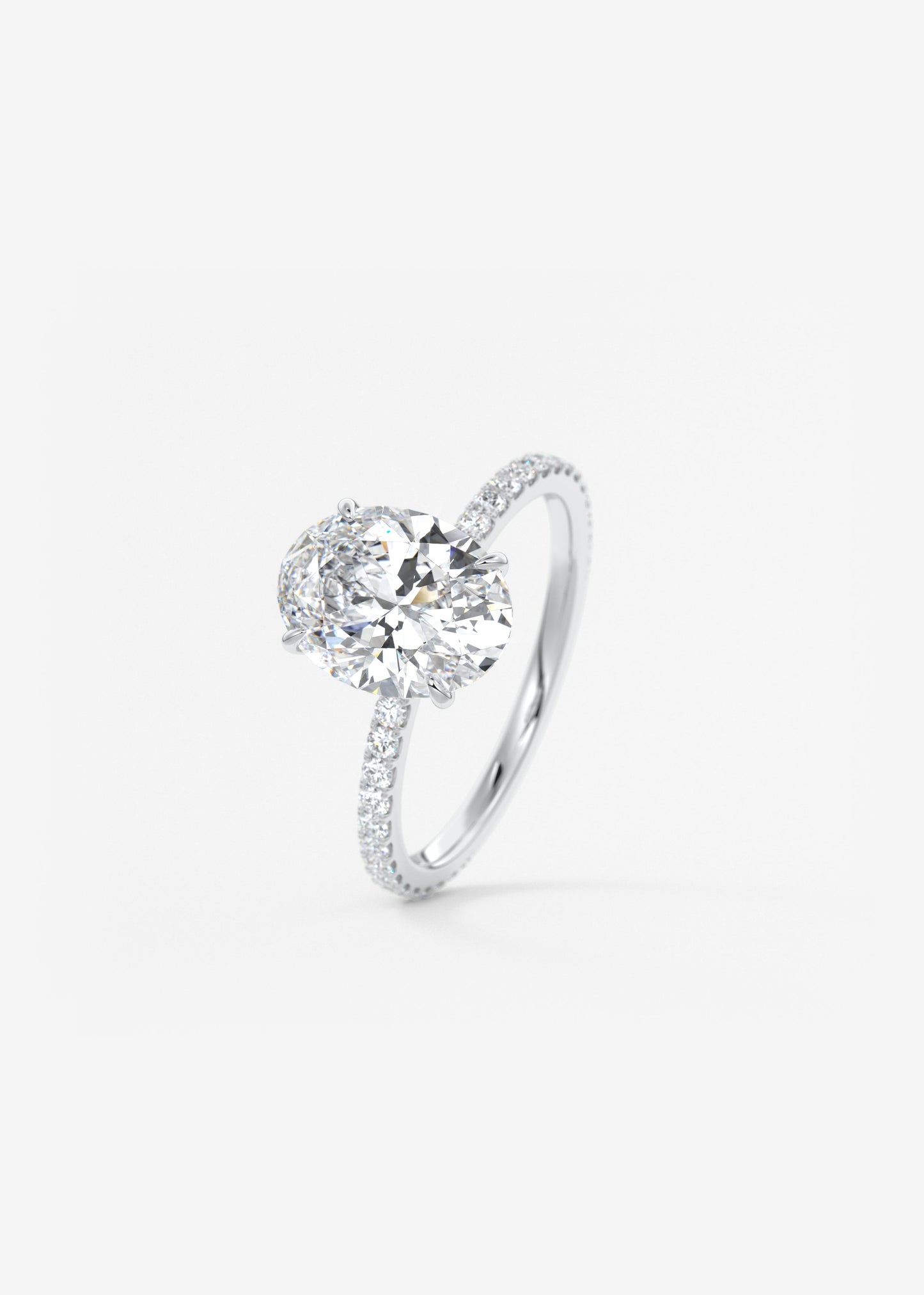 Oval Pave Lab Grown Diamond Engagement Ring