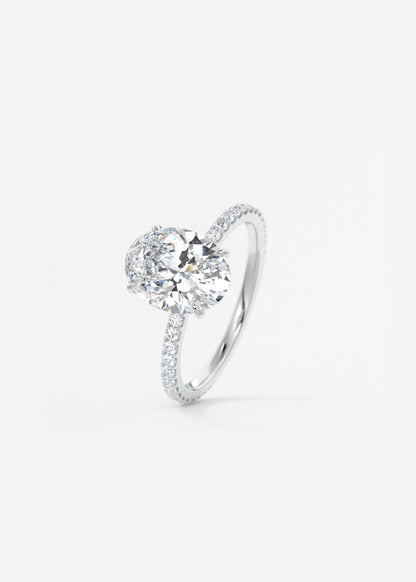 Oval Pave Lab Grown Diamond Engagement Ring