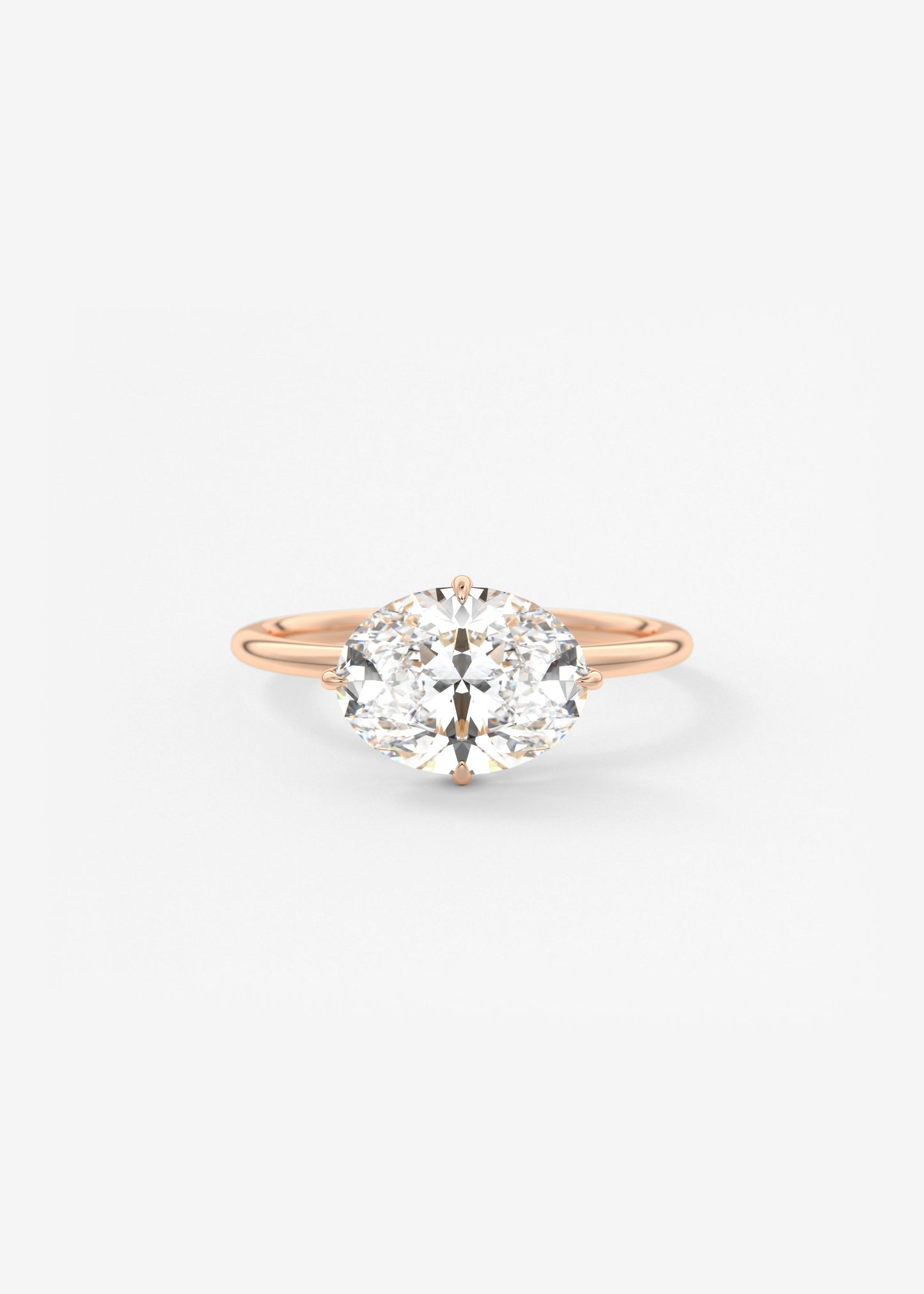 Oval East West Solitaire Lab Grown Diamond Engagement Ring