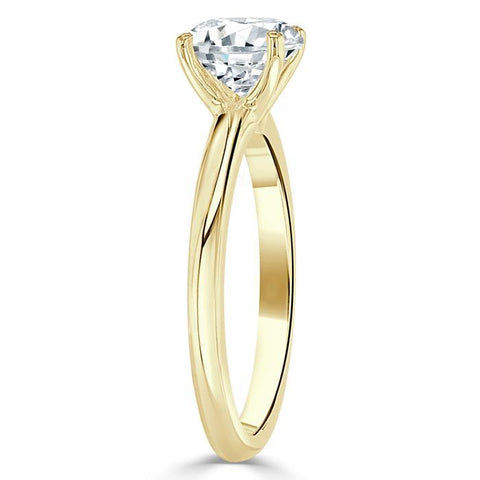 0.75 CT Round Cut Solitaire Moissanite Engagement Ring 6