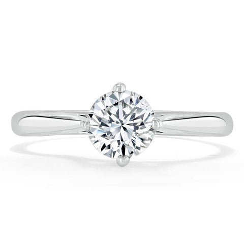 0.75 CT Round Cut Solitaire Moissanite Engagement Ring 1