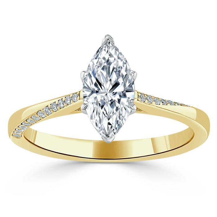 1.0 CT Marquise Cut Solitaire Moissanite Engagement Ring 5