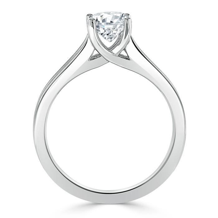 0.94 CT Oval Cut Solitaire Moissanite Engagement Ring 4