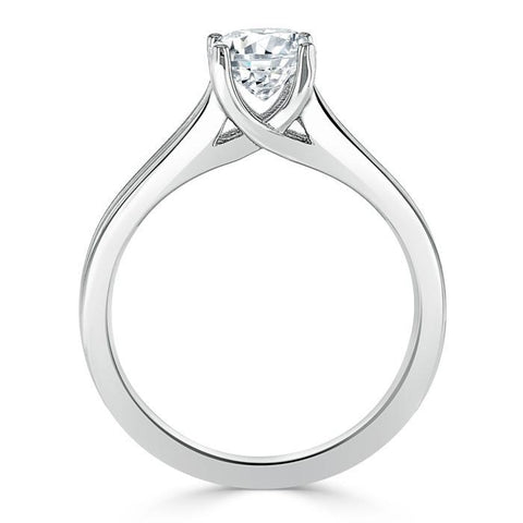 0.94 CT Oval Cut Solitaire Moissanite Engagement Ring 4