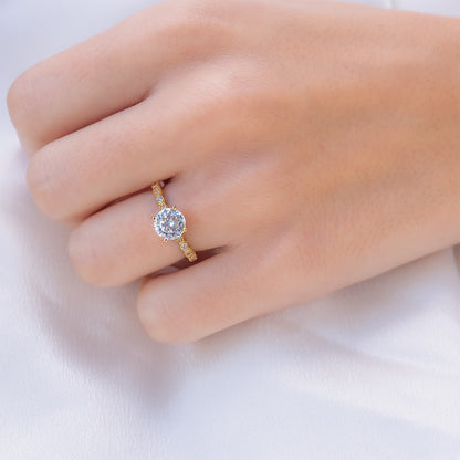 Round Pave Lab Grown Diamond Engagement Ring
