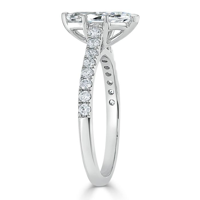 1.0 CT Marquise Cut Solitaire Pave Moissanite Engagement Ring 3