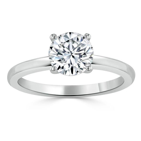 0.75 CT Round Cut Solitaire Moissanite Engagement Ring 2