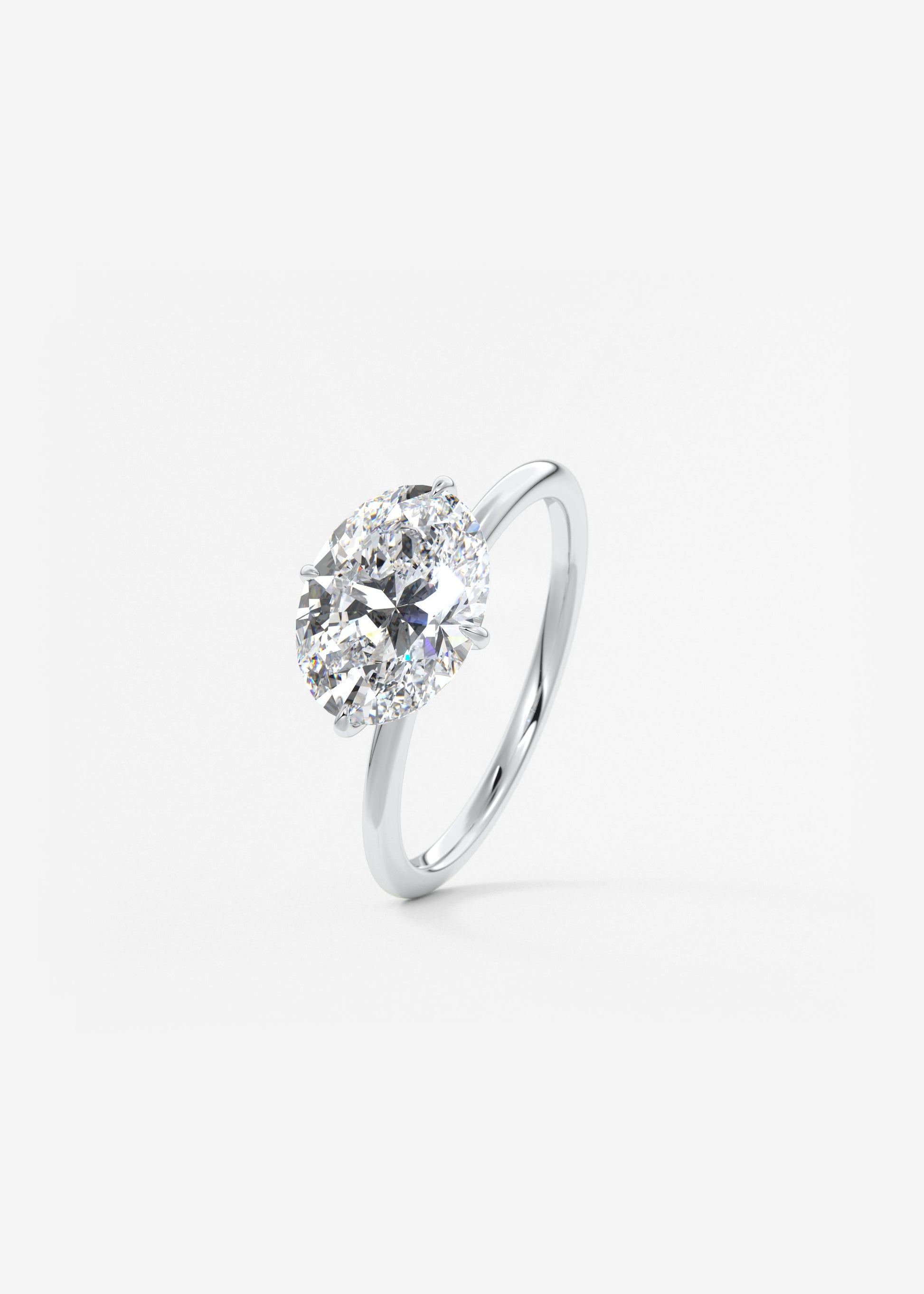Oval East West Solitaire Lab Grown Diamond Engagement Ring