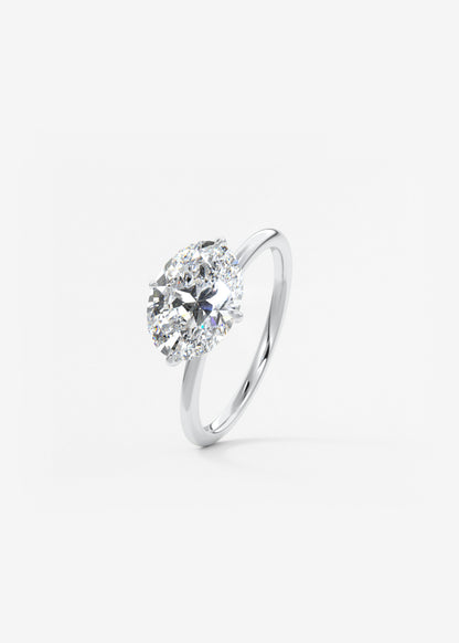 Oval East West Solitaire Lab Grown Diamond Engagement Ring