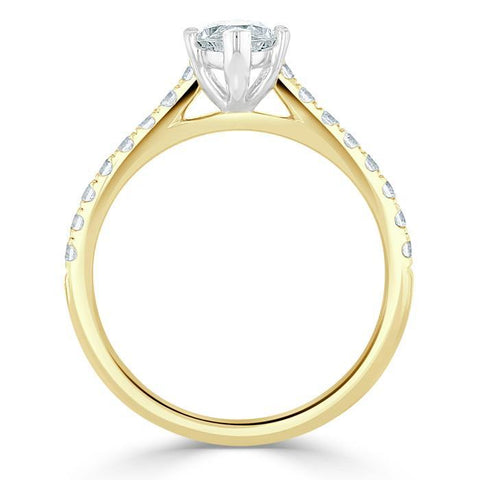 1.0 CT Marquise Cut Solitaire Pave Moissanite Engagement Ring 6