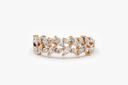 0.50 TCW Marquise Shaped Moissanite Eternity Wedding Band