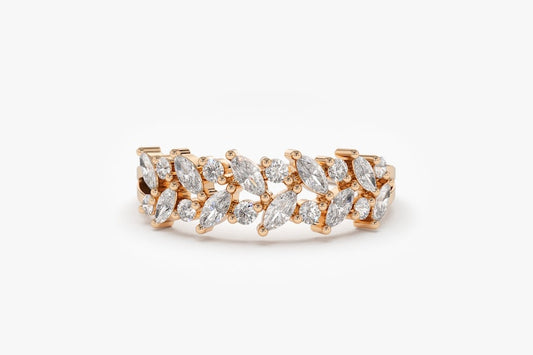 0.50 TCW Marquise Shaped Moissanite Eternity Wedding Band