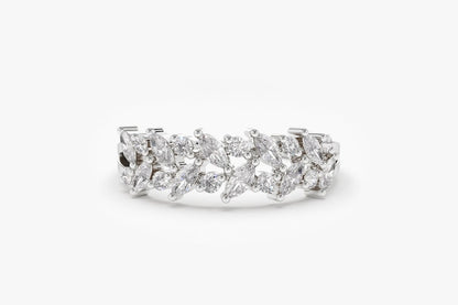 0.50 TCW Marquise Shaped Moissanite Eternity Wedding Band