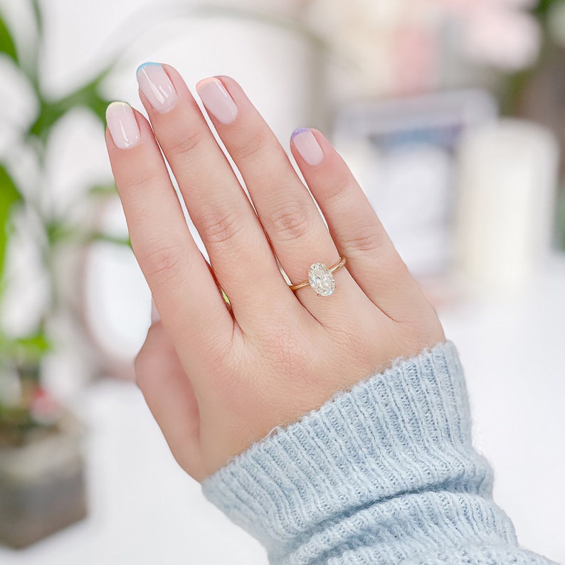 Oval Solitaire Lab Grown Diamond Engagement Ring