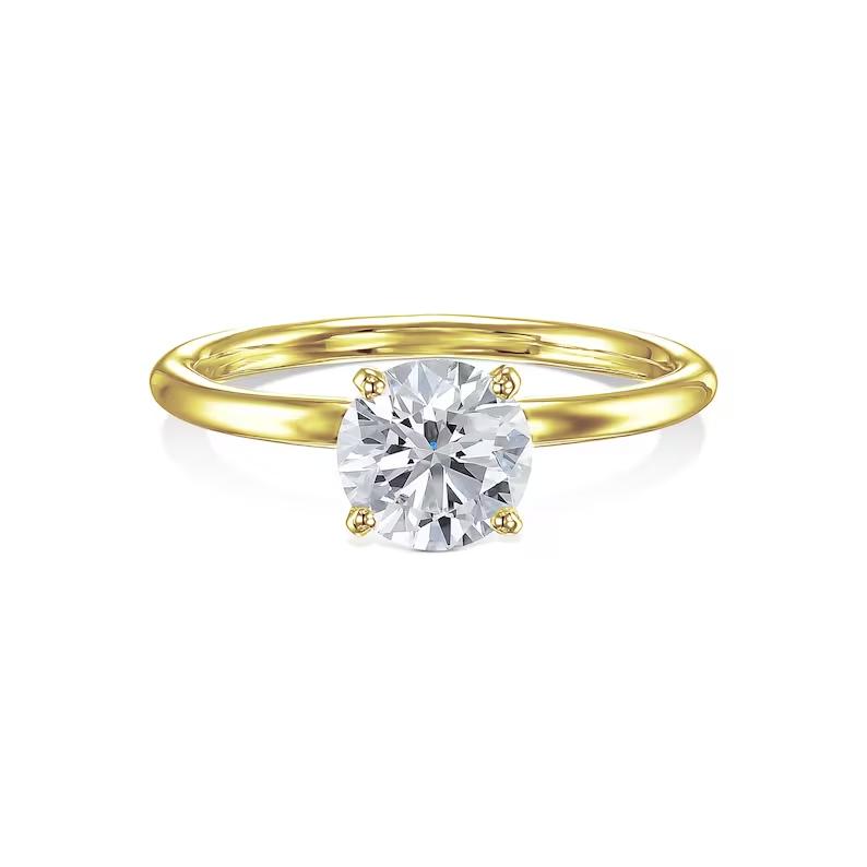 Round Solitaire Lab Grown Diamond Engagement Ring