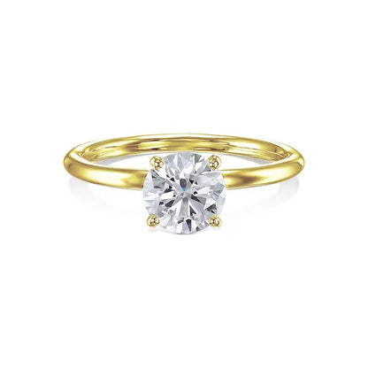 Round Solitaire Lab Grown Diamond Engagement Ring