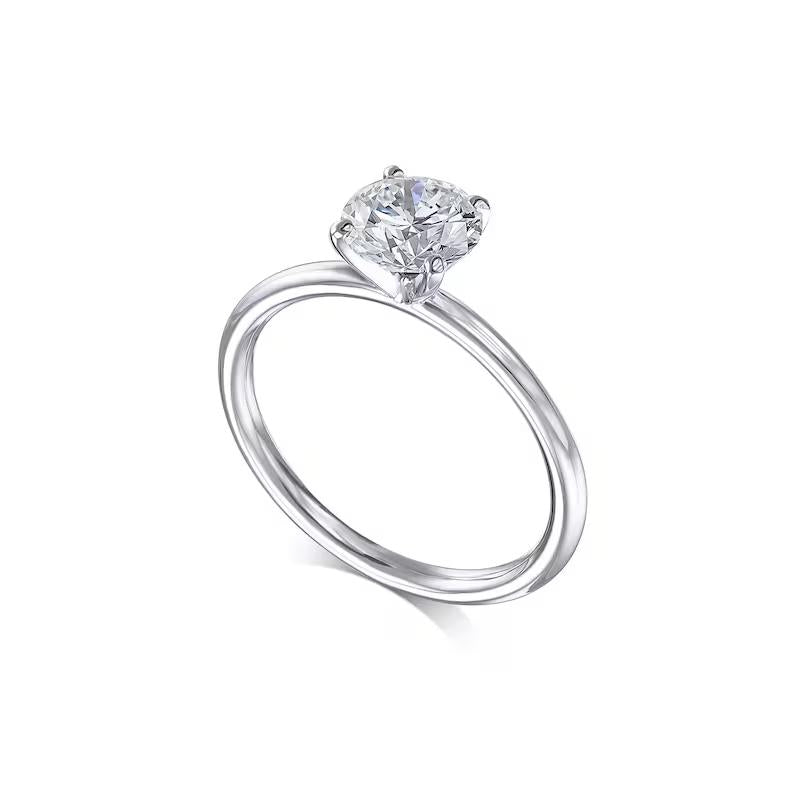 Round Solitaire Lab Grown Diamond Engagement Ring