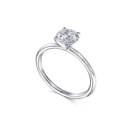 Round Solitaire Lab Grown Diamond Engagement Ring