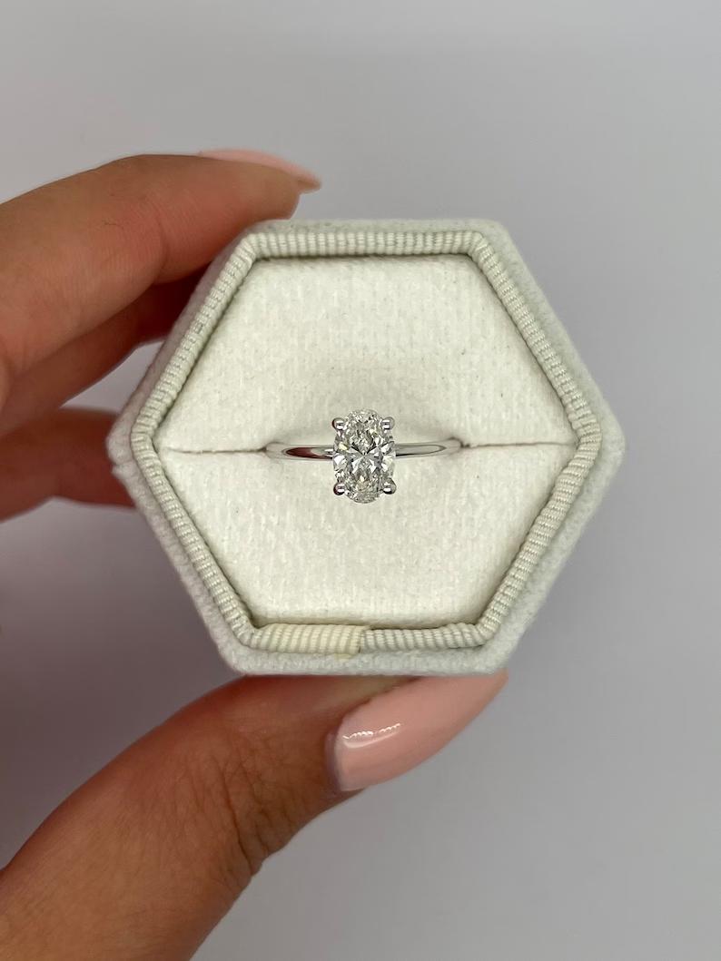 Oval Solitaire Lab Grown Diamond Engagement Ring
