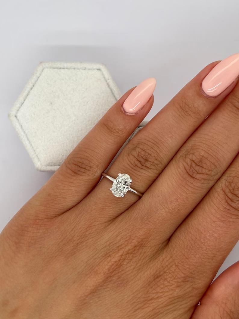 Oval Solitaire Lab Grown Diamond Engagement Ring
