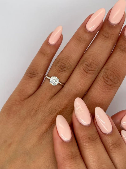 Round Solitaire Lab Grown Diamond Engagement Ring