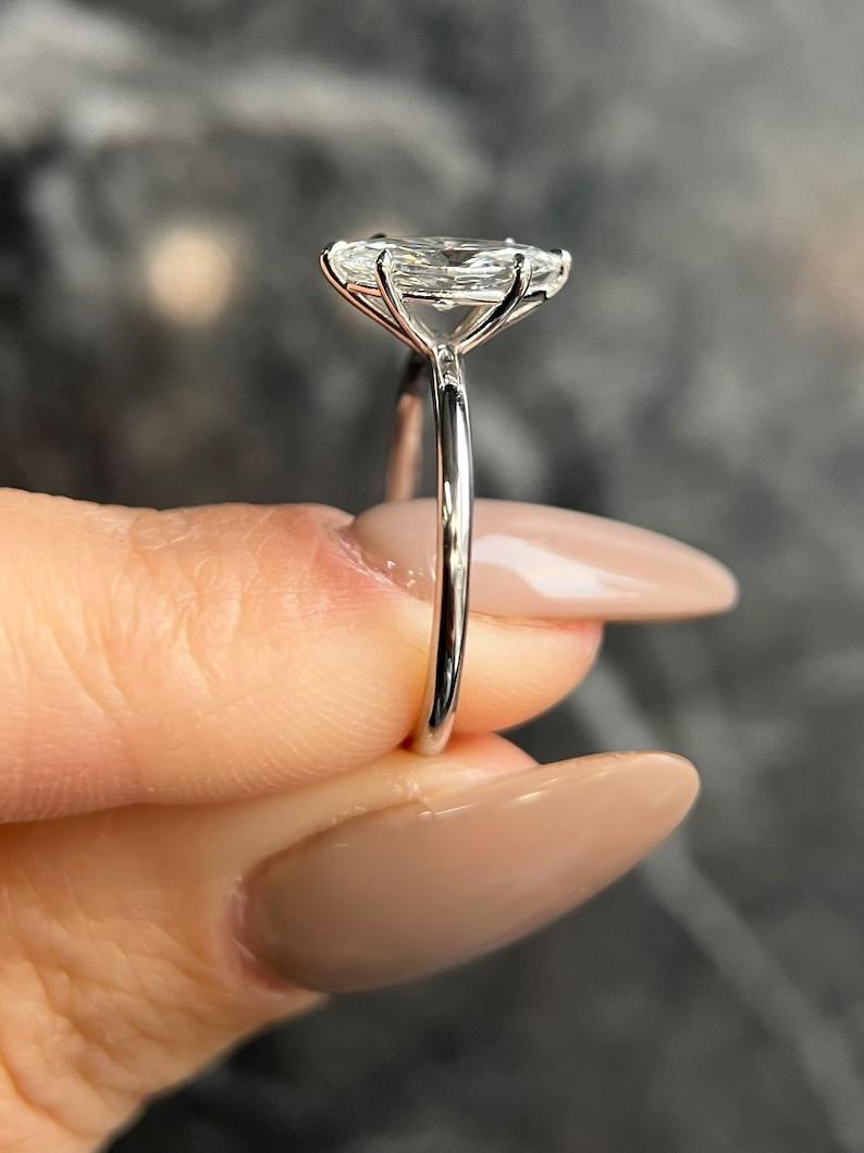 Marquise Solitaire Lab Grown Diamond Engagement Ring