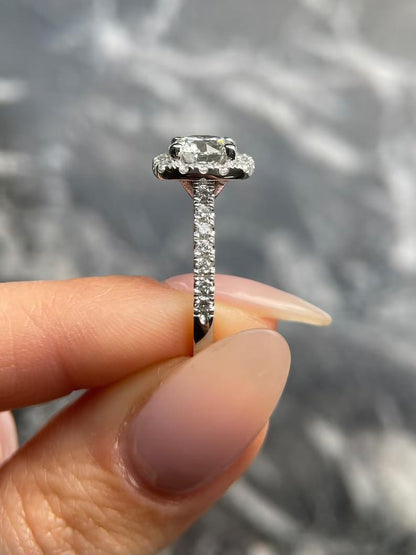 Round Halo & Pave Lab Grown Diamond Engagement Ring