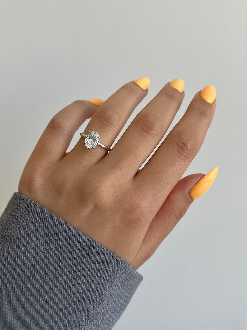 Oval Hidden Halo Lab Grown Diamond Engagement Ring