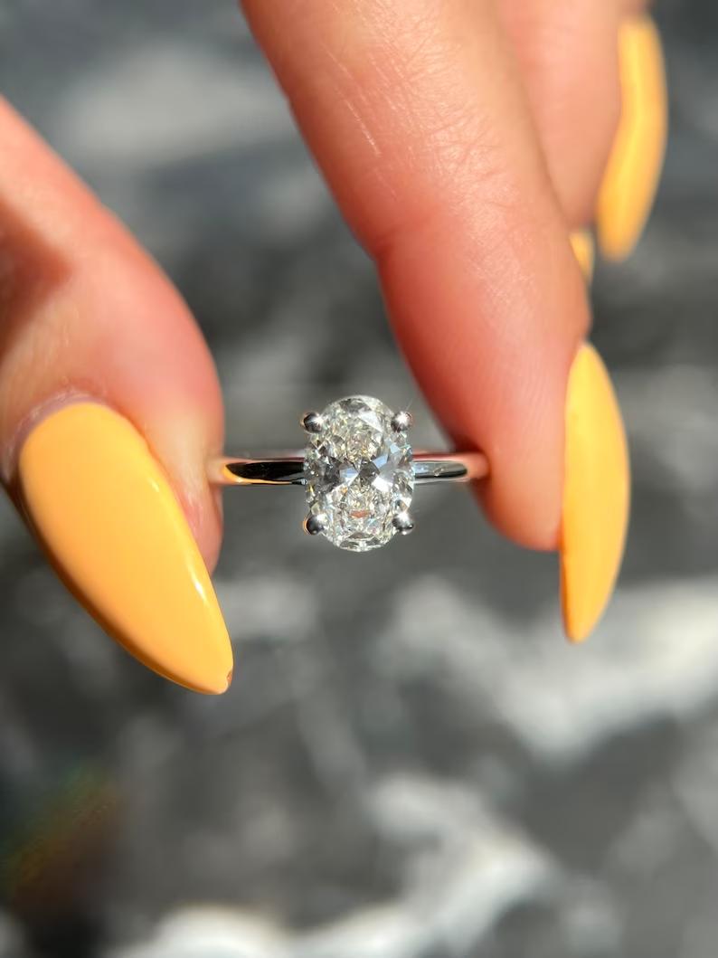 Oval Hidden Halo Lab Grown Diamond Engagement Ring