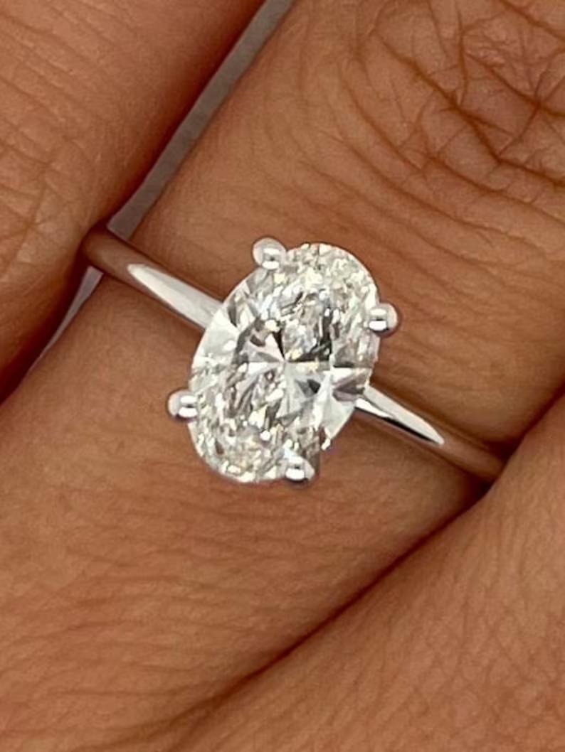 Oval Solitaire Lab Grown Diamond Engagement Ring