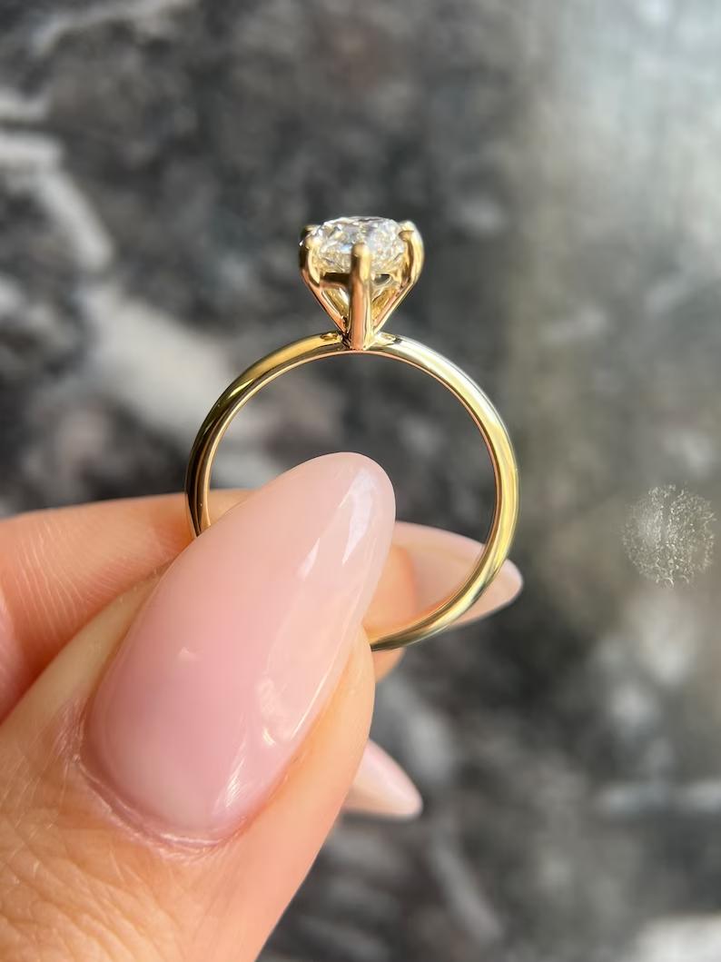 Marquise Solitaire Lab Grown Diamond Engagement Ring