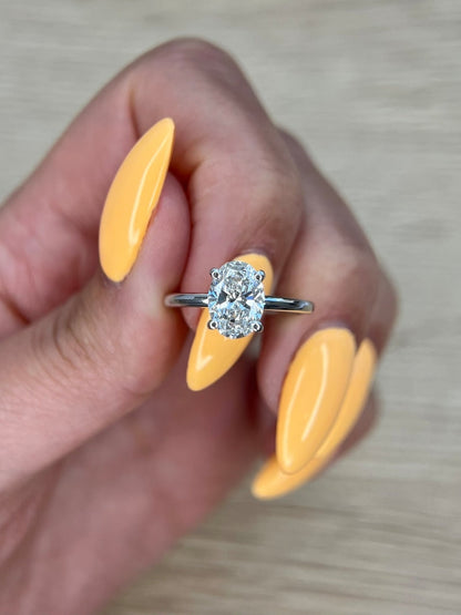 Oval Hidden Halo Lab Grown Diamond Engagement Ring