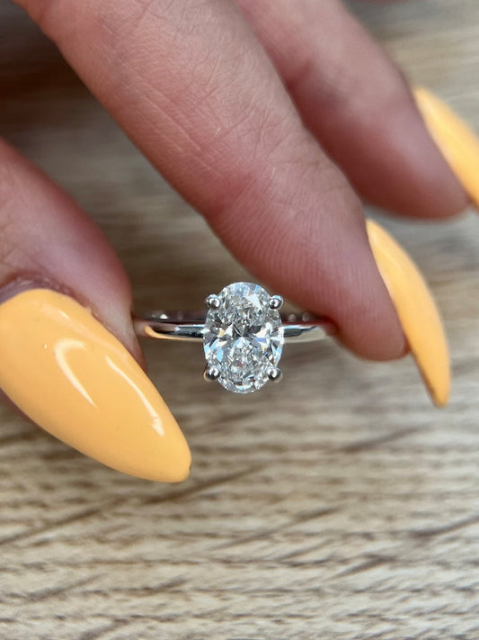 Oval Hidden Halo Lab Grown Diamond Engagement Ring