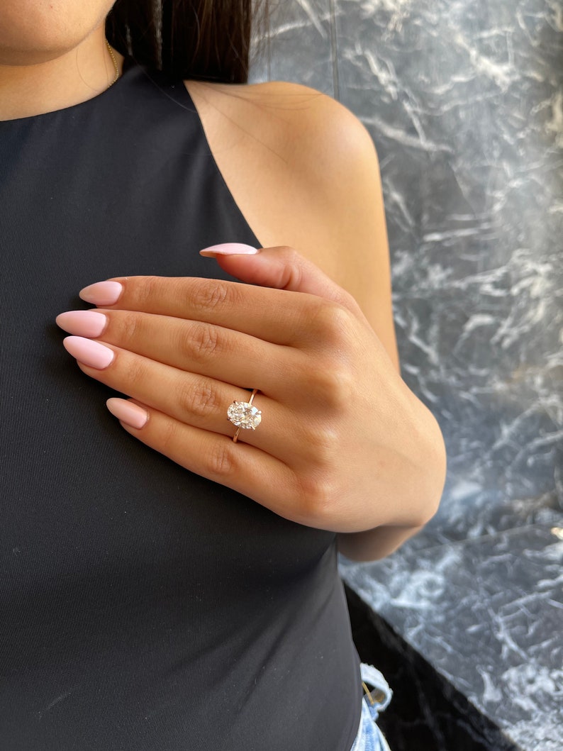 Oval Hidden Halo Lab Grown Diamond Engagement Ring