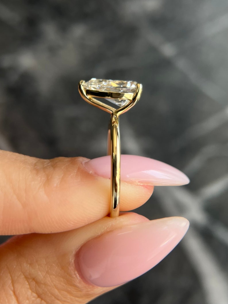 Pear Solitaire Lab Grown Diamond Engagement Ring