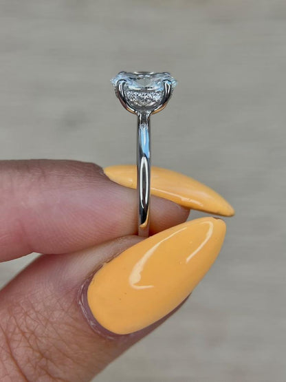 Oval Hidden Halo Lab Grown Diamond Engagement Ring