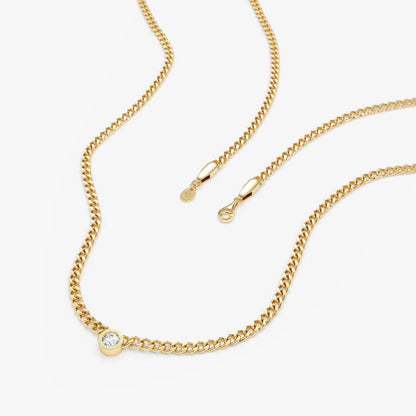 0.12 CT Round Shaped Moissanite Solitaire Style Necklace