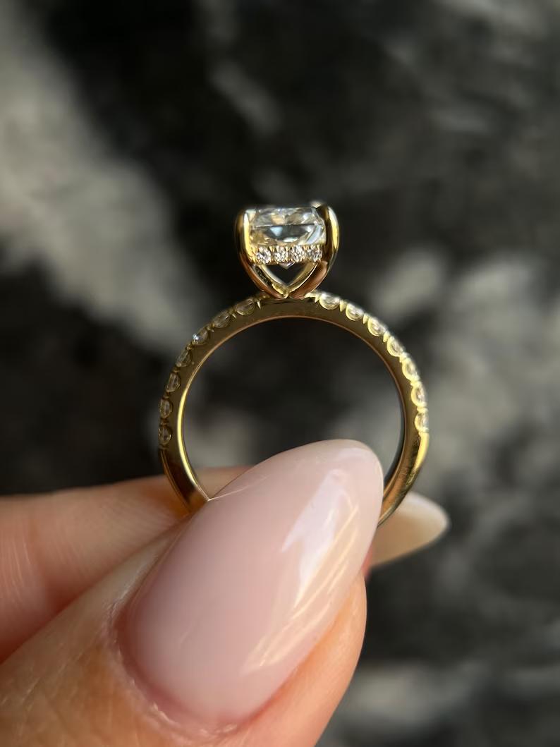 Radiant Pave Lab Grown Diamond Engagement Ring