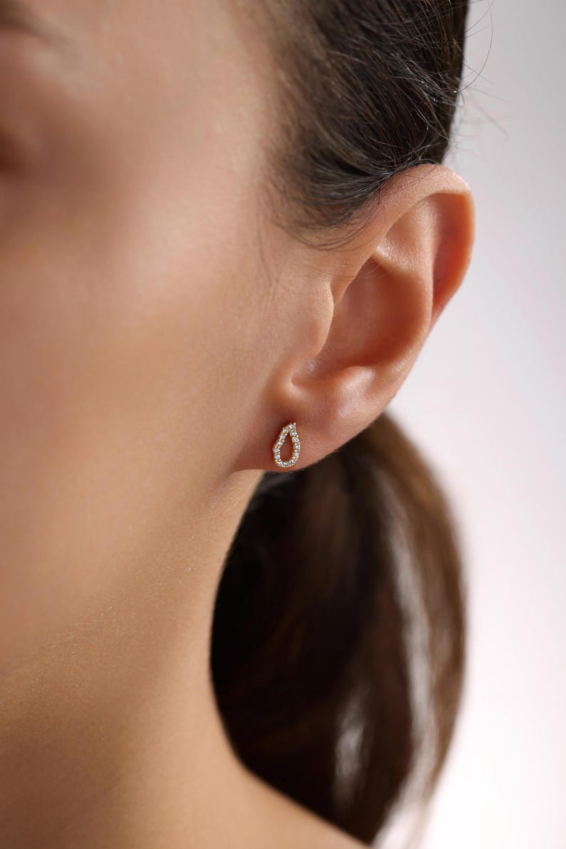 0.2 TCW Round Moissanite Drop Stud Earrings