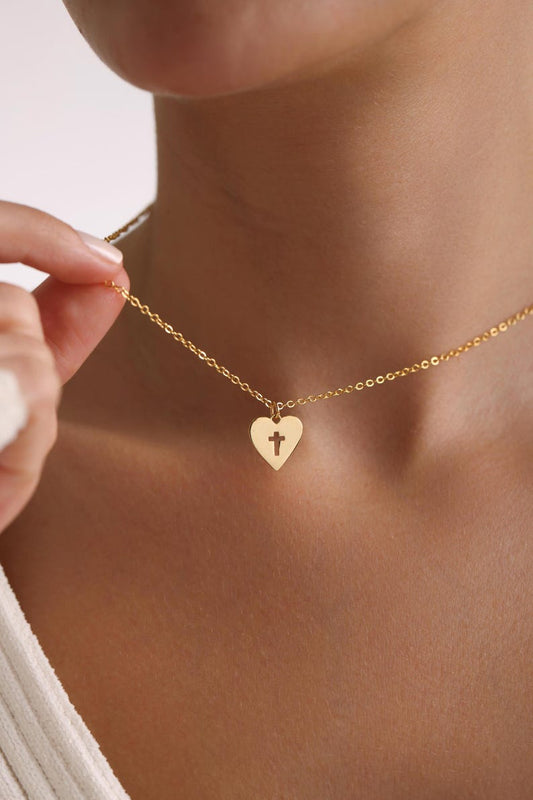 Heart Cross Pendant Necklace