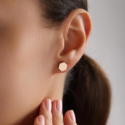 Hexagon Stud Earrings