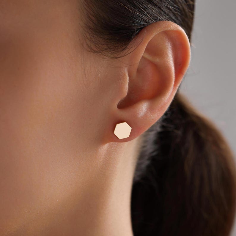 Hexagon Stud Earrings