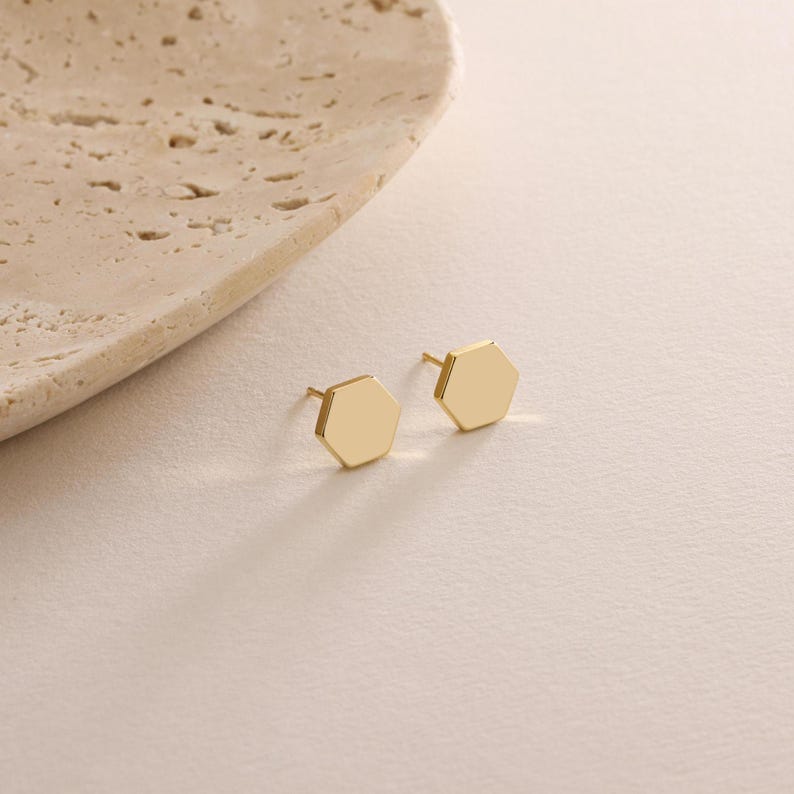 Hexagon Stud Earrings