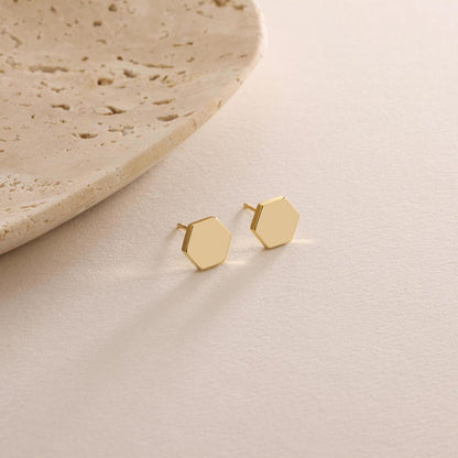 Hexagon Stud Earrings
